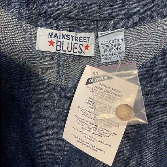 Mainstreet Blues Vintage Denim Jumper Sz 28WP Tank Dress Pockets Slip On Modest - Picture 4 of 4